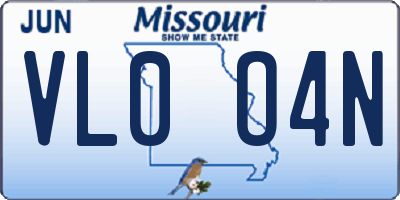 MO license plate VL0O4N