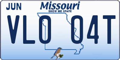 MO license plate VL0O4T