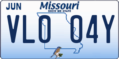 MO license plate VL0O4Y