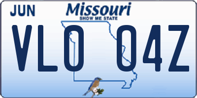 MO license plate VL0O4Z