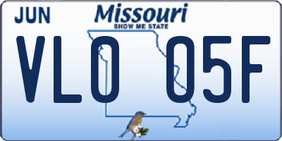 MO license plate VL0O5F