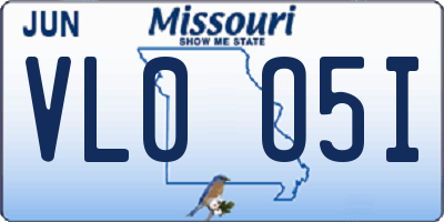 MO license plate VL0O5I
