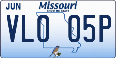 MO license plate VL0O5P