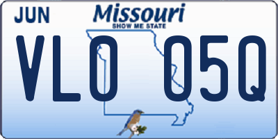 MO license plate VL0O5Q