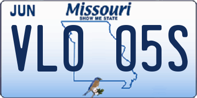 MO license plate VL0O5S