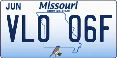 MO license plate VL0O6F