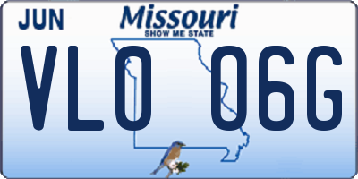 MO license plate VL0O6G