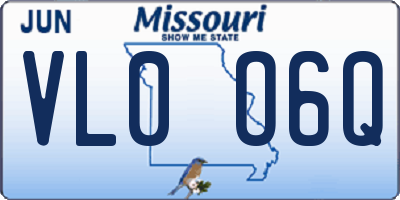 MO license plate VL0O6Q