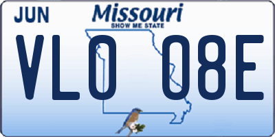 MO license plate VL0O8E