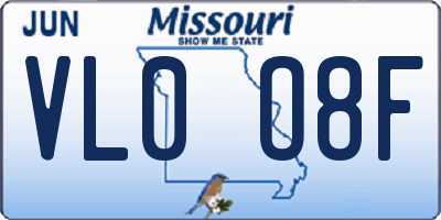 MO license plate VL0O8F