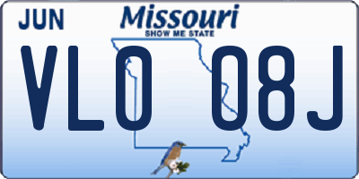 MO license plate VL0O8J