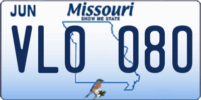 MO license plate VL0O8O