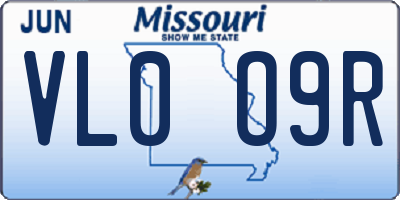 MO license plate VL0O9R