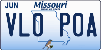 MO license plate VL0P0A