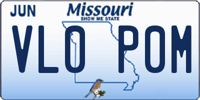MO license plate VL0P0M