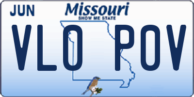 MO license plate VL0P0V