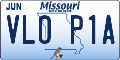 MO license plate VL0P1A