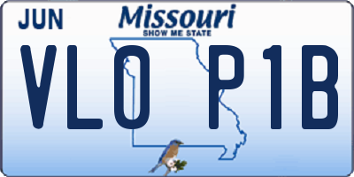 MO license plate VL0P1B