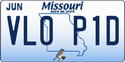 MO license plate VL0P1D
