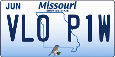 MO license plate VL0P1W