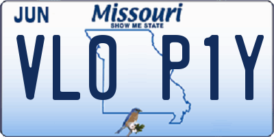 MO license plate VL0P1Y