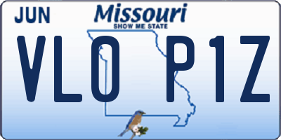 MO license plate VL0P1Z