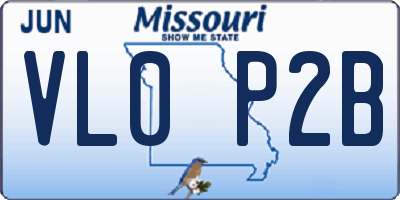 MO license plate VL0P2B