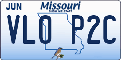 MO license plate VL0P2C