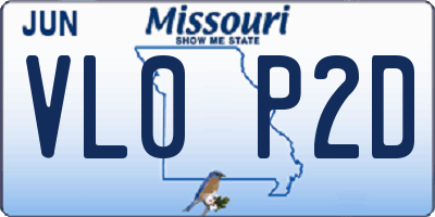 MO license plate VL0P2D