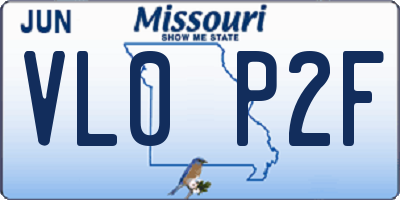 MO license plate VL0P2F