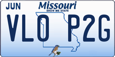 MO license plate VL0P2G