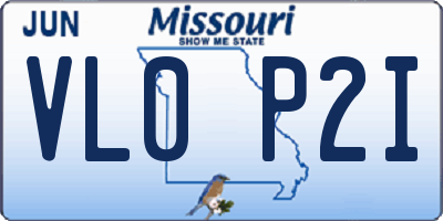 MO license plate VL0P2I