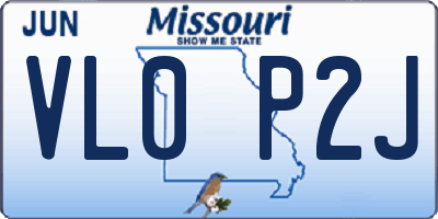 MO license plate VL0P2J