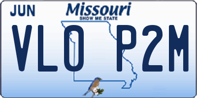 MO license plate VL0P2M