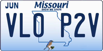 MO license plate VL0P2V