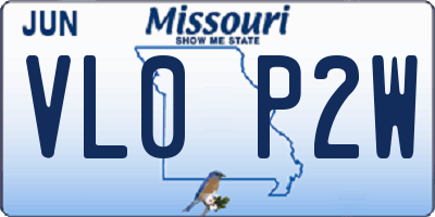 MO license plate VL0P2W