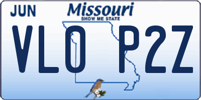MO license plate VL0P2Z