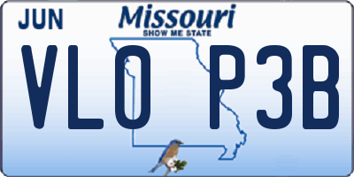 MO license plate VL0P3B
