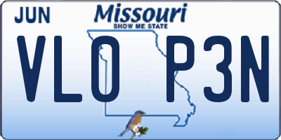 MO license plate VL0P3N