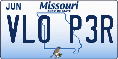 MO license plate VL0P3R