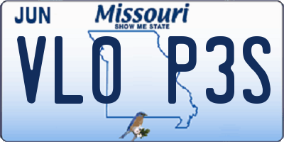 MO license plate VL0P3S