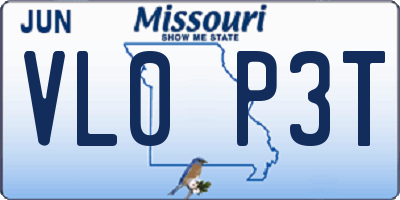 MO license plate VL0P3T