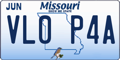 MO license plate VL0P4A