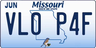 MO license plate VL0P4F