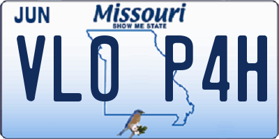 MO license plate VL0P4H