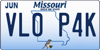 MO license plate VL0P4K