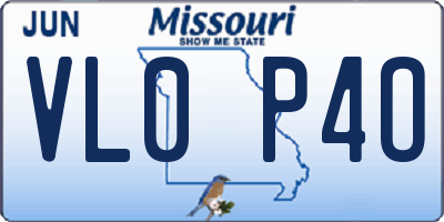 MO license plate VL0P4O