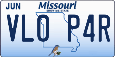 MO license plate VL0P4R