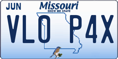 MO license plate VL0P4X