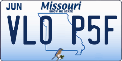MO license plate VL0P5F